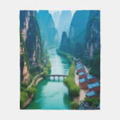 Ruhige Wanderwege - smaragdgrüne Gewässer & Berge Fleecedecke (Vorderseite)