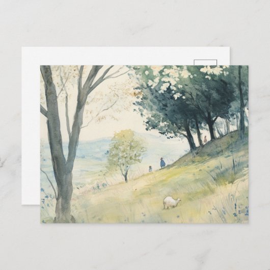 ruhige Weide Postkarte (Vorne/Hinten)