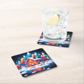 Ruhige Weihnachten Rechteckiger Pappuntersetzer (Vor Ort)