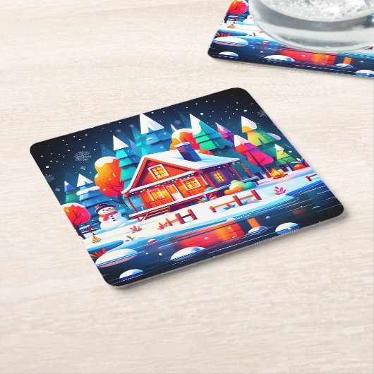 Ruhige Weihnachten Rechteckiger Pappuntersetzer (angewinkelt)