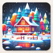 Ruhige Weihnachten Rechteckiger Pappuntersetzer (Vorderseite)