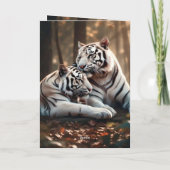 Ruhige weiße Tigerbegleiter Karte (Rückseite)
