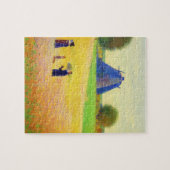 Ruhige Weizenfeld-Szene mit Windmühle Puzzle (Horizontal)