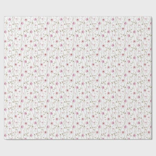 Ruhige Wildblumen Geschenkpapier (Flach)