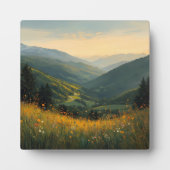 Ruhige Wildnis - Landschaftliche Wiese & Bergsee Fotoplatte (Vorderseite)