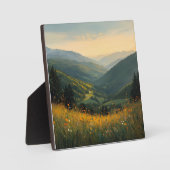 Ruhige Wildnis - Landschaftliche Wiese & Bergsee Fotoplatte (Vorderseite)