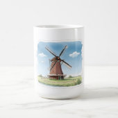 Ruhige Windmühle auf den Feldern – Sanfte Wasserfa Kaffeetasse (Mittel)