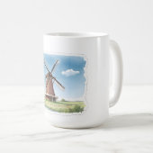 Ruhige Windmühle auf den Feldern – Sanfte Wasserfa Kaffeetasse (VorderseiteRechts)