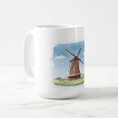 Ruhige Windmühle auf den Feldern – Sanfte Wasserfa Kaffeetasse (Vorderseite Links)