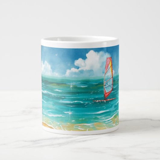 Ruhige Windsurf-Szene Jumbo-Tasse (Vorderseite)