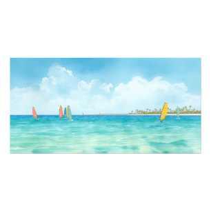 Ruhige Windsurfer auf dem Meer Aquarell Fotodruck