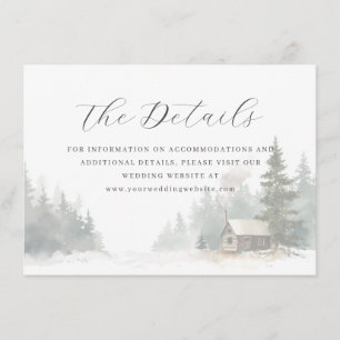 Ruhige Winter-Aquarell-Hüttenszene Begleitkarte