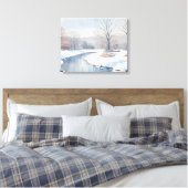 Ruhige Winter River Scene Leinwanddruck (Insitu (Schlafzimmer))