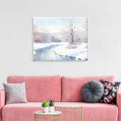 Ruhige Winter River Scene Leinwanddruck (Insitu (Wohnzimmer))