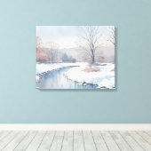 Ruhige Winter River Scene Leinwanddruck (Insitu (Holzboden))