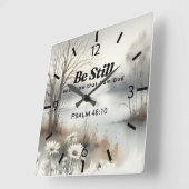 Ruhige Winter-Uhr mit Bibelverse Quadratische Wanduhr (Winkel)
