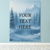 Ruhige Winterlandschaft - Fügen Sie Ihre Nachricht Leinwanddruck (Insitu (Holzboden))