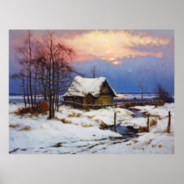 Ruhige Winterlandschaft: Reed Hut an der Ostsee Poster