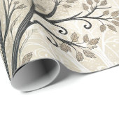 Ruhige Winterwaldlandschaft mit weißen Wölfen Geschenkpapier (Rolleneckpunkt)