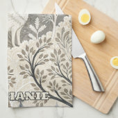 Ruhige Winterwaldlandschaft mit weißen Wölfen Geschirrtuch (Viertel Falte)