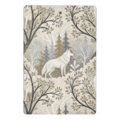 Ruhige Winterwaldlandschaft mit weißen Wölfen Mini Klemmbrett (Rückseite)