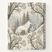 Ruhige Winterwaldlandschaft mit weißen Wölfen Notizblock (Rückseite)