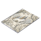 Ruhige Winterwaldlandschaft mit weißen Wölfen Notizblock (Linke Seite)