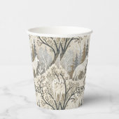 Ruhige Winterwaldlandschaft mit weißen Wölfen Pappbecher (Rechts)