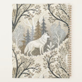 Ruhige Winterwaldlandschaft mit weißen Wölfen Planer (Rückseite)