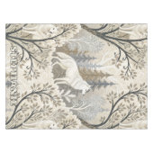 Ruhige Winterwaldlandschaft mit weißen Wölfen Tischdecke (Vorderseite (Horizontal))