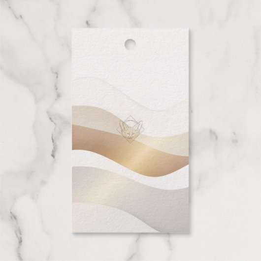 Ruhige Wüstenwellen mit Fennec Essence | Minimal S Geschenkanhänger (Rückseite)