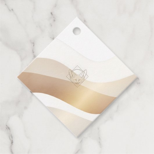 Ruhige Wüstenwellen mit Fennec Essence | Minimal S Geschenkanhänger (Vorderseite)