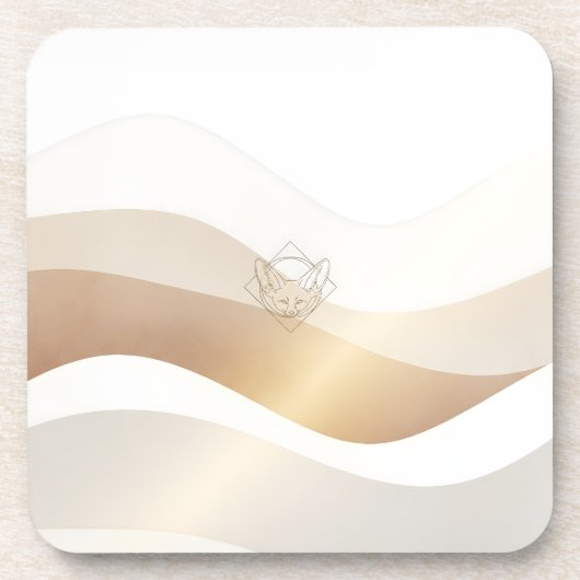 Ruhige Wüstenwellen mit Fennec Essence | Minimal S Getränkeuntersetzer (Vorderseite)