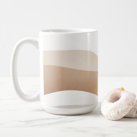 Ruhige Wüstenwellen mit Fennec Essence | Minimal S Kaffeetasse (Mit Donut)