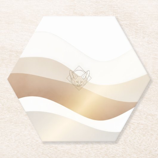 Ruhige Wüstenwellen mit Fennec Essence | Minimal S Untersetzer (Vorderseite)