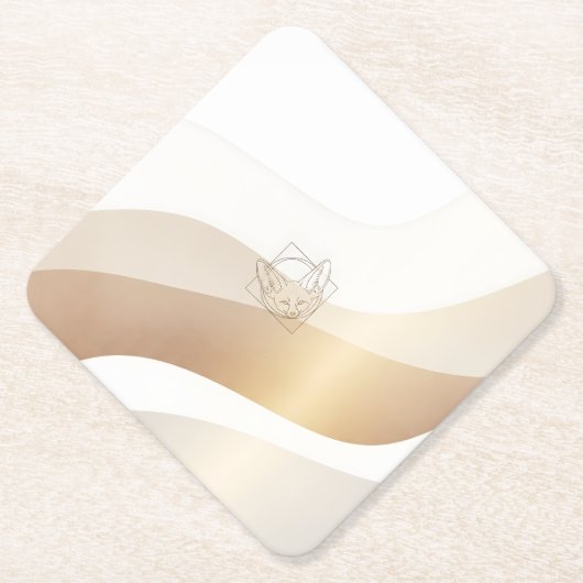 Ruhige Wüstenwellen mit Fennec Essence | Minimal S Untersetzer (Vorderseite)