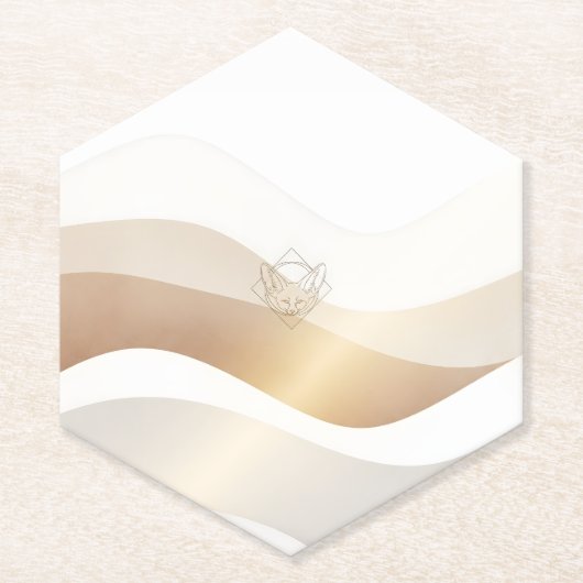 Ruhige Wüstenwellen mit Fennec Essence | Minimal S Untersetzer (Vorderseite)