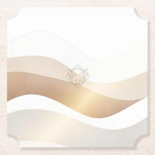 Ruhige Wüstenwellen mit Fennec Essence | Minimal S Untersetzer (Vorderseite)