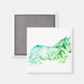 Ruhige Zeit (grün) Magnet (Vorderseite/Rückseite)