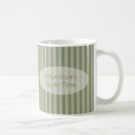 Ruhige Zeit-kakifarbige und beige Streifen mit Kaffeetasse