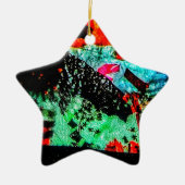 Ruhiger abstrakter Ornament-Stern, klare trockene  Keramik Ornament (Vorne)