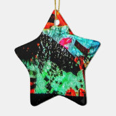 Ruhiger abstrakter Ornament-Stern, klare trockene  Keramik Ornament (Links)