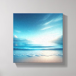 Ruhiger azurblauer Ozean mit sanfter Morgensonne  Leinwanddruck