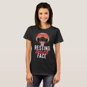 Ruhiger Beach-Gesicht Sommer-Mops T-Shirt (Vorne ganz)