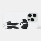 Ruhiger Begleiter – Zen-Tinten-Hündchen iPhone Hülle (Rückseite (Horizontal))