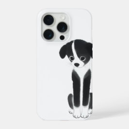 Ruhiger Begleiter – Zen-Tinten-Hündchen iPhone 15 Pro Hülle