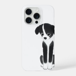 Ruhiger Begleiter – Zen-Tinten-Hündchen iPhone 15 Pro Hülle