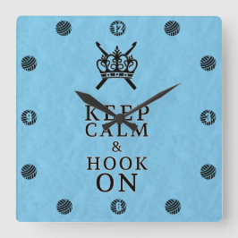 Ruhiger behalt auf Crochet Craft Room Quadratische Wanduhr