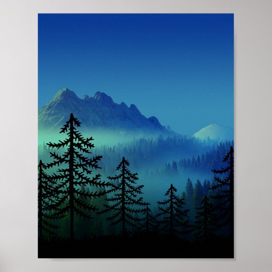 RUHIGER BERG MITTERNACHTSWALD POSTER (Vorne)