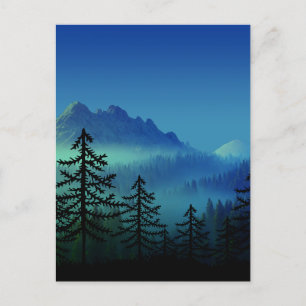 RUHIGER BERG MITTERNACHTSWALD POSTKARTE